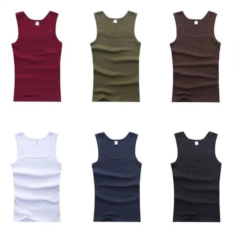 3pcs/set Four Seasons Men Tank Tops Black White Gray Singlets Sleeveless Men Ves gallery