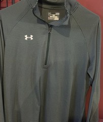 Under Armour Heat gear 1/4 Zip Pullover Shirt Men’s L Black Gray Athletic Top
