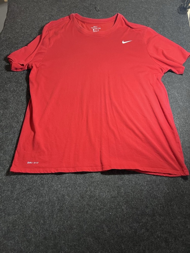 Nike Dri-FIT Nike Tee Men's 3XL Red Athletic Fit Short Sleeve Crew Neck