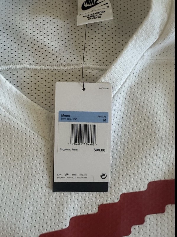 MENS NIKE SPORTSWEAR CLUB HOCKEY JERSEY_WHITE/UNIVERSITY RED HV1137-100-SIZE M gallery