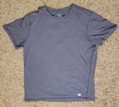 Vuori Strato Tech Tee Shirt Mens Large Gray Performance Stretch Logo