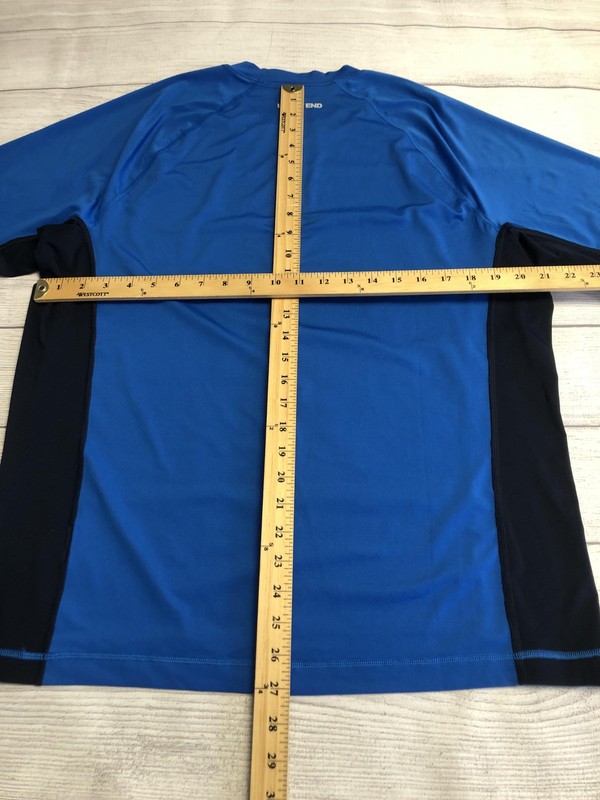 Lands' End Shirt Mens Large Blue Long Sleeve Raglan Athletic Performance Top gallery