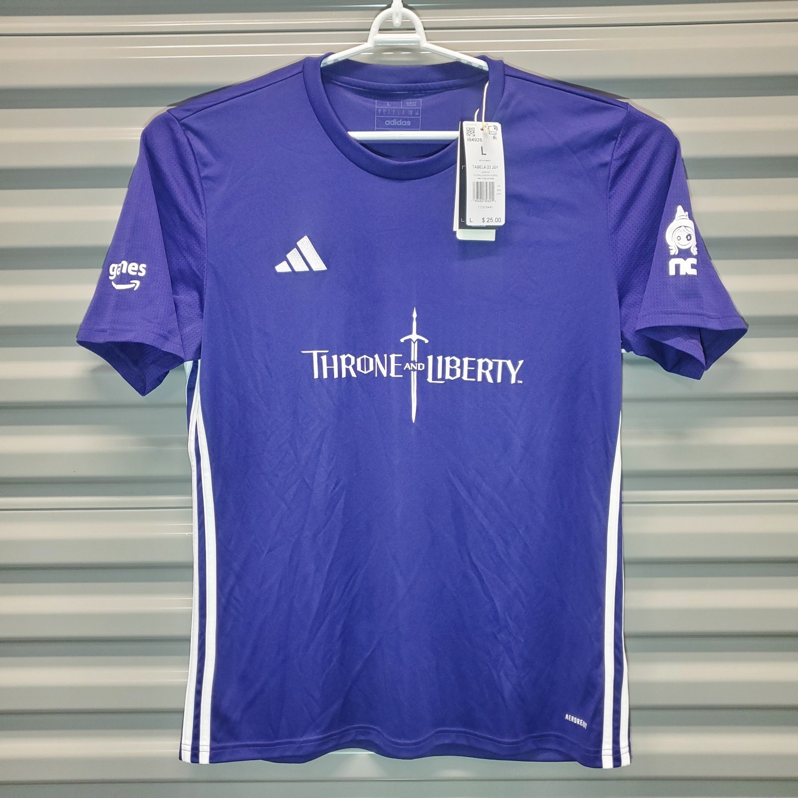Throne & Liberty x Adidas Soccer Football Jersey Mens LARGE SLIM FIT Esports NWT gallery