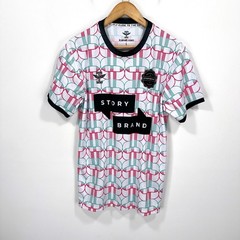 Story Brand Soccer Jersey Mens Large White Red Teal Graphic Don Miller Icarus FC