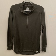 Merino Tech 100% Merino Wool 320gsm Black Base Layer Qtr Zip Sweater Men’s M