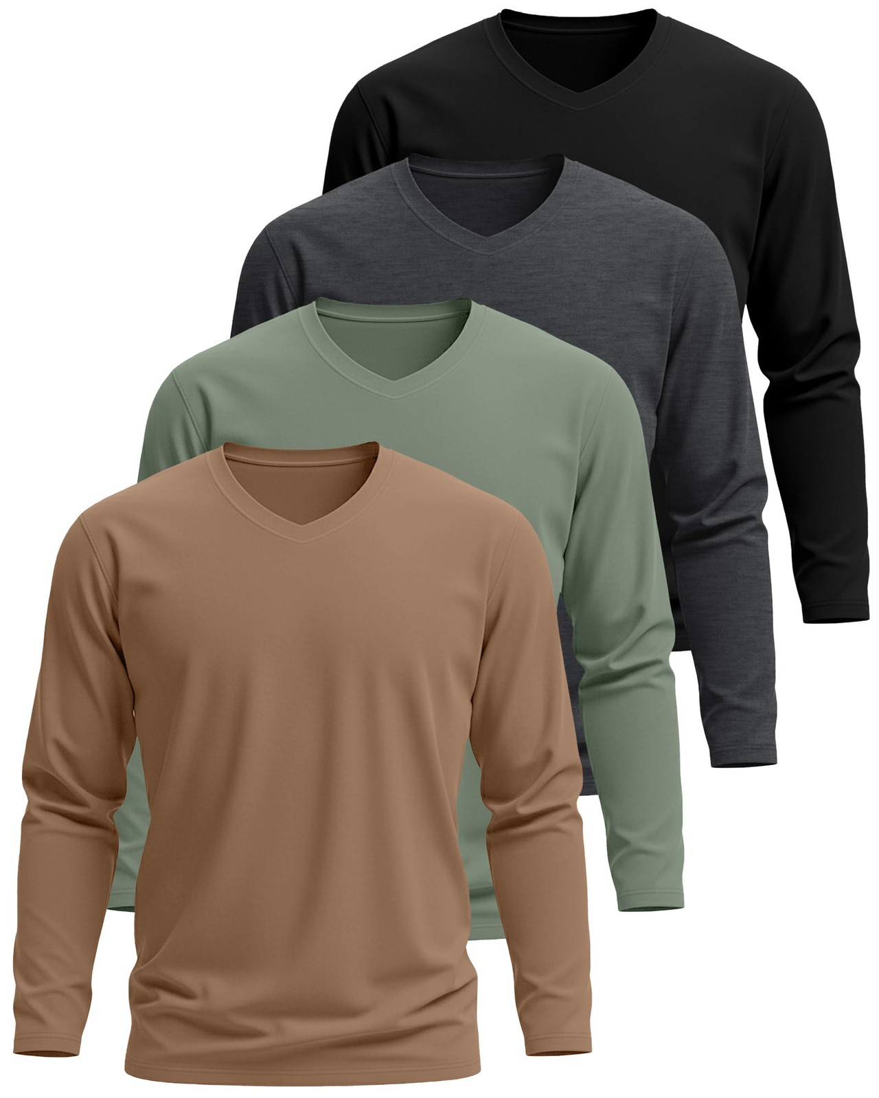 4 Pack Men's Big and Tall Thermal Shirts Fleece V Neck Long Sleeve Underwear ... gallery