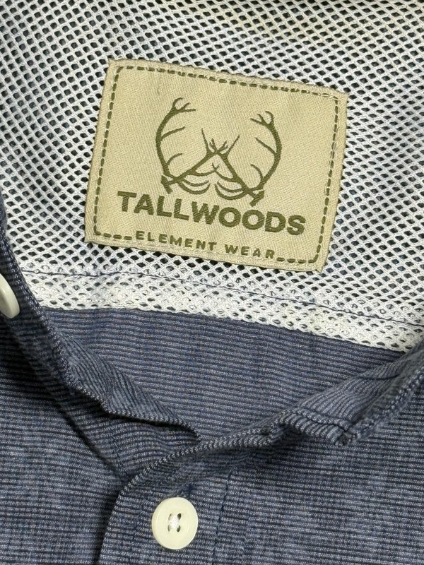 Tallwoods Element Wear Shirt Mens Large Blue Vented Mesh Lined Fishing Stretch gallery