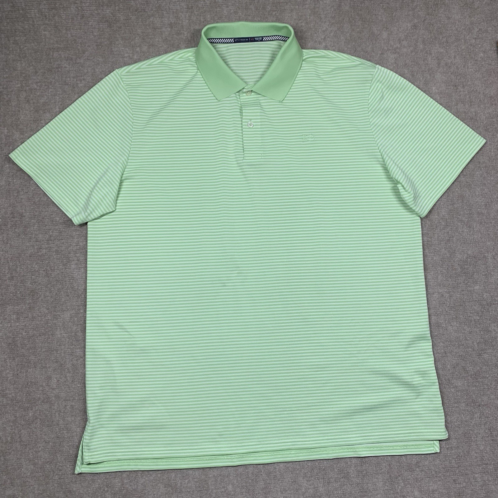 Southern Tide Polo Shirt Mens XL Green Striped Short Sleeve Stretch gallery