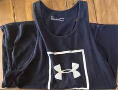 Under Armour women’s UA Tech HeatGear Lightweight Logo Tank Top Black LG/G 42″