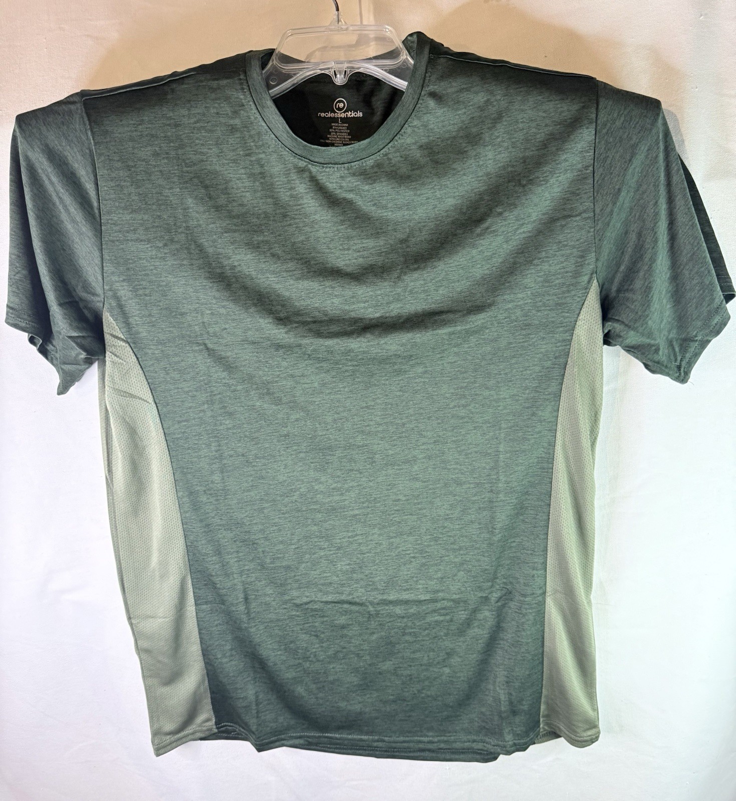 Men's Large Green with Breathable inserts Crew Neck Gym T-Shirt Brand New gallery