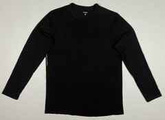 Le Bent 200 Crew Top Base Layer Shirt Men Medium Black Merino Wool GM2