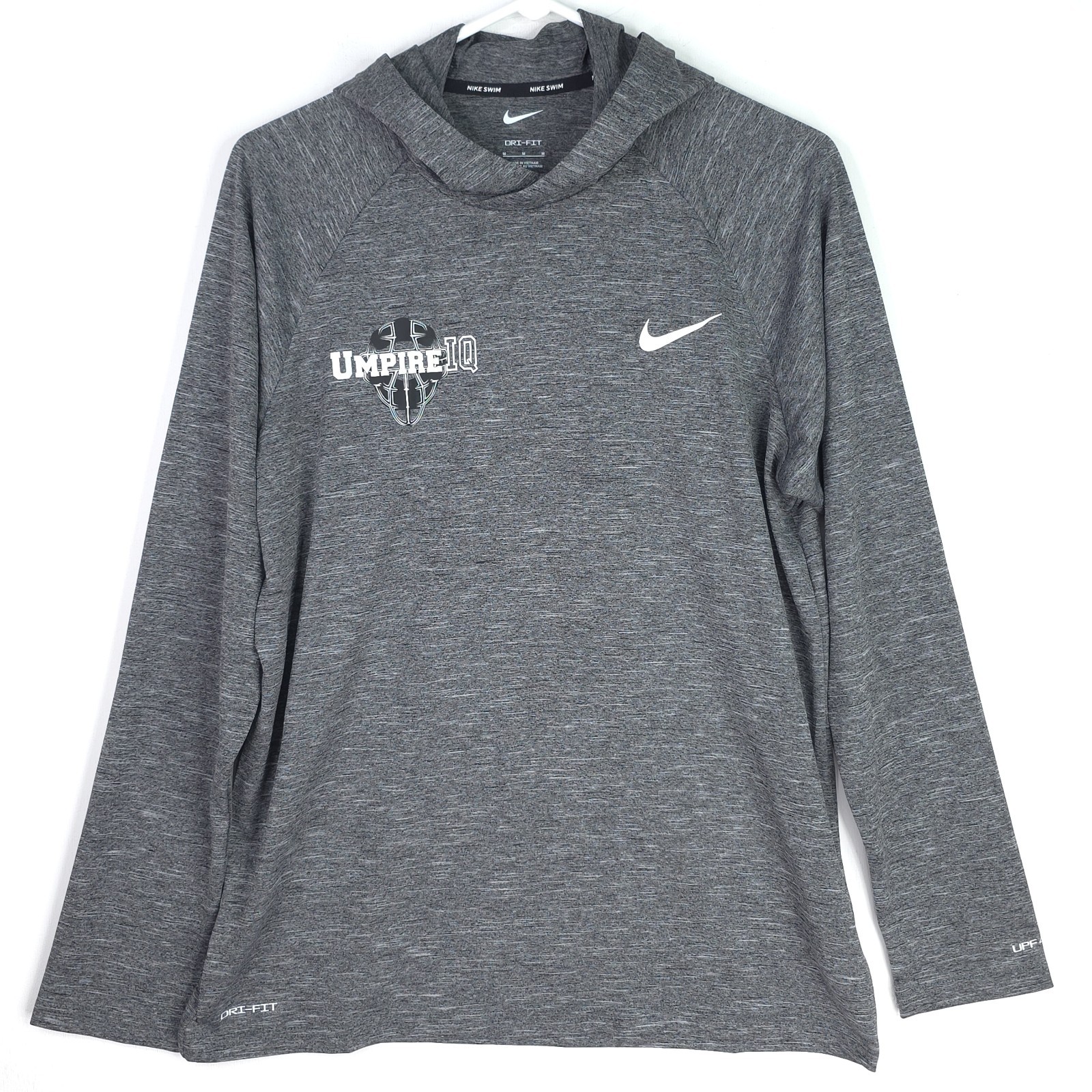 Nike Swim Dri Fit Gray Long Sleeve Hoodie Pullover Sport SPF 40 Mens Size Medium gallery