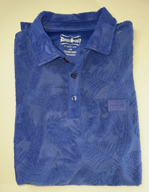 Dogg Supply by Snoop Dogg Men's Royal Blue Terry Short Sleeve Polo Shirt Size L gallery