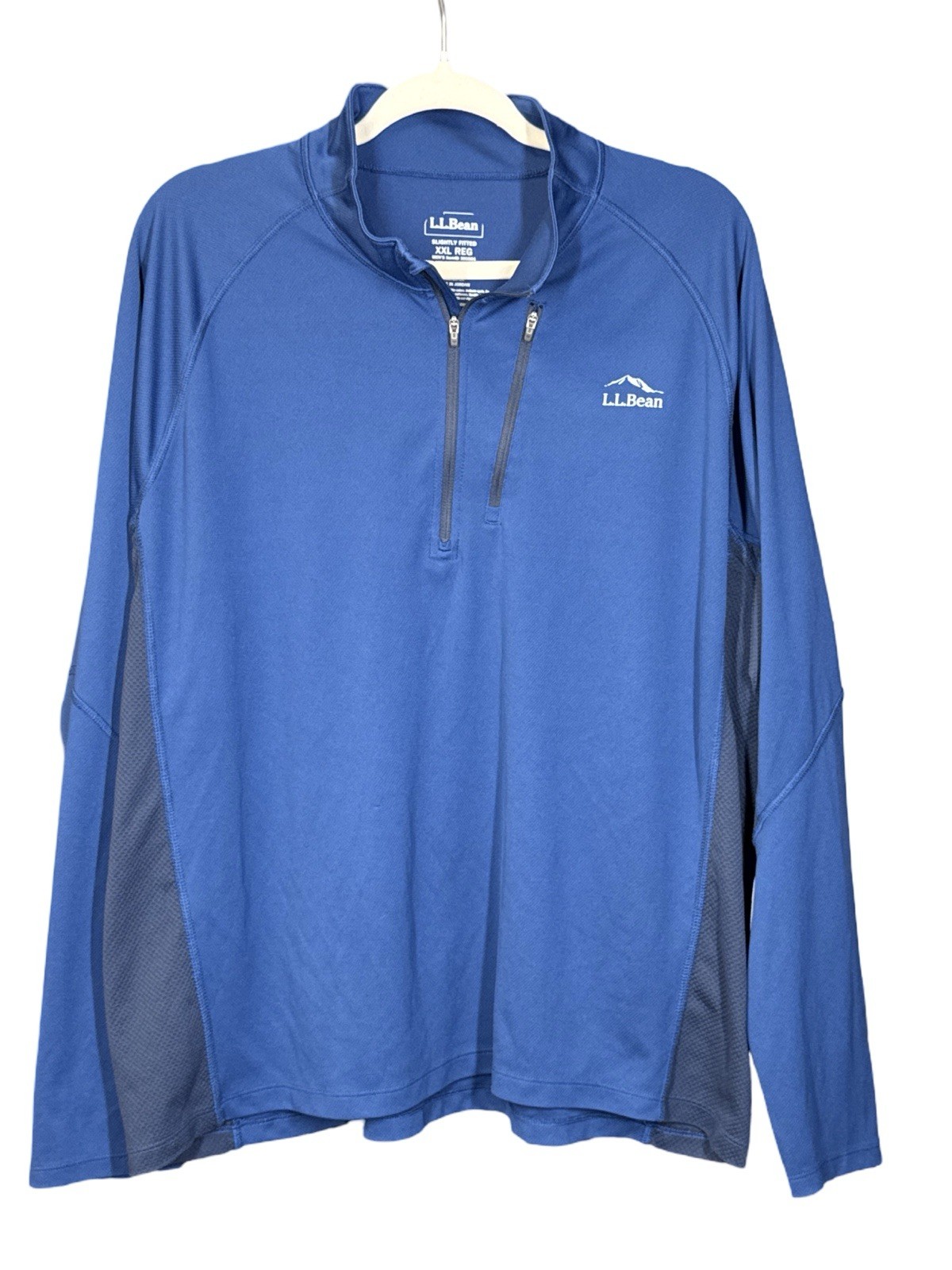 LL Bean Quick Dry Trail Blue Zip Long Sleeve Slightly Fitted Runner Men’s XXL gallery