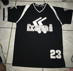 Karl Kani Football Jersey Sz XL Silver And Black Used