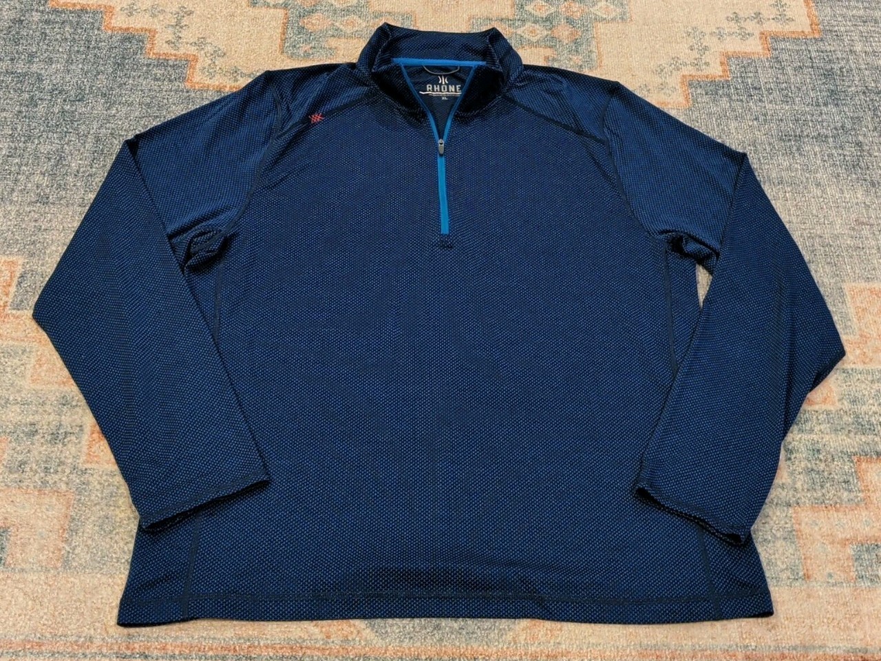 Rhone Glacier 1/4 Zip Blue Shirt - XL gallery