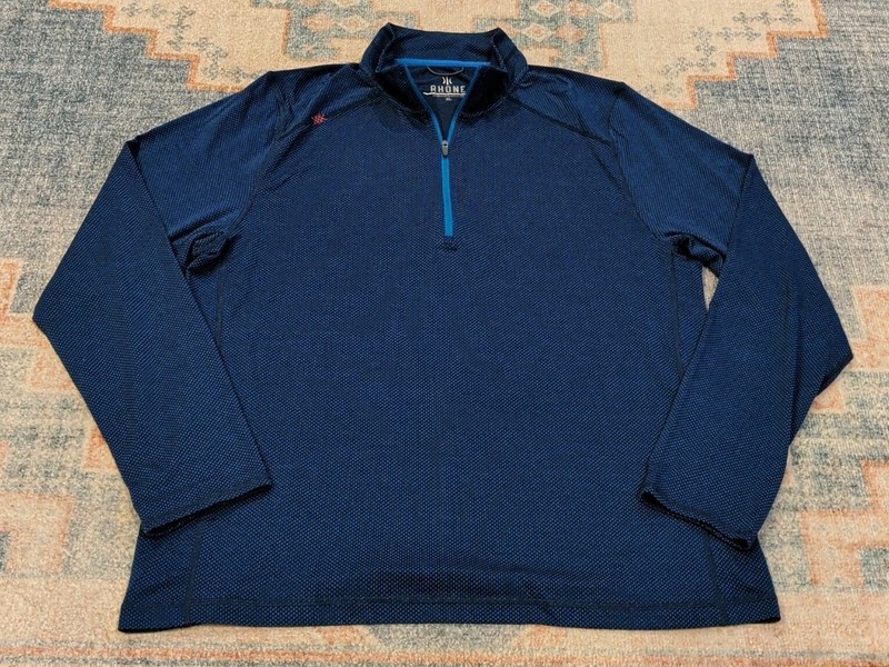 Rhone Glacier 1/4 Zip Blue Shirt - XL gallery