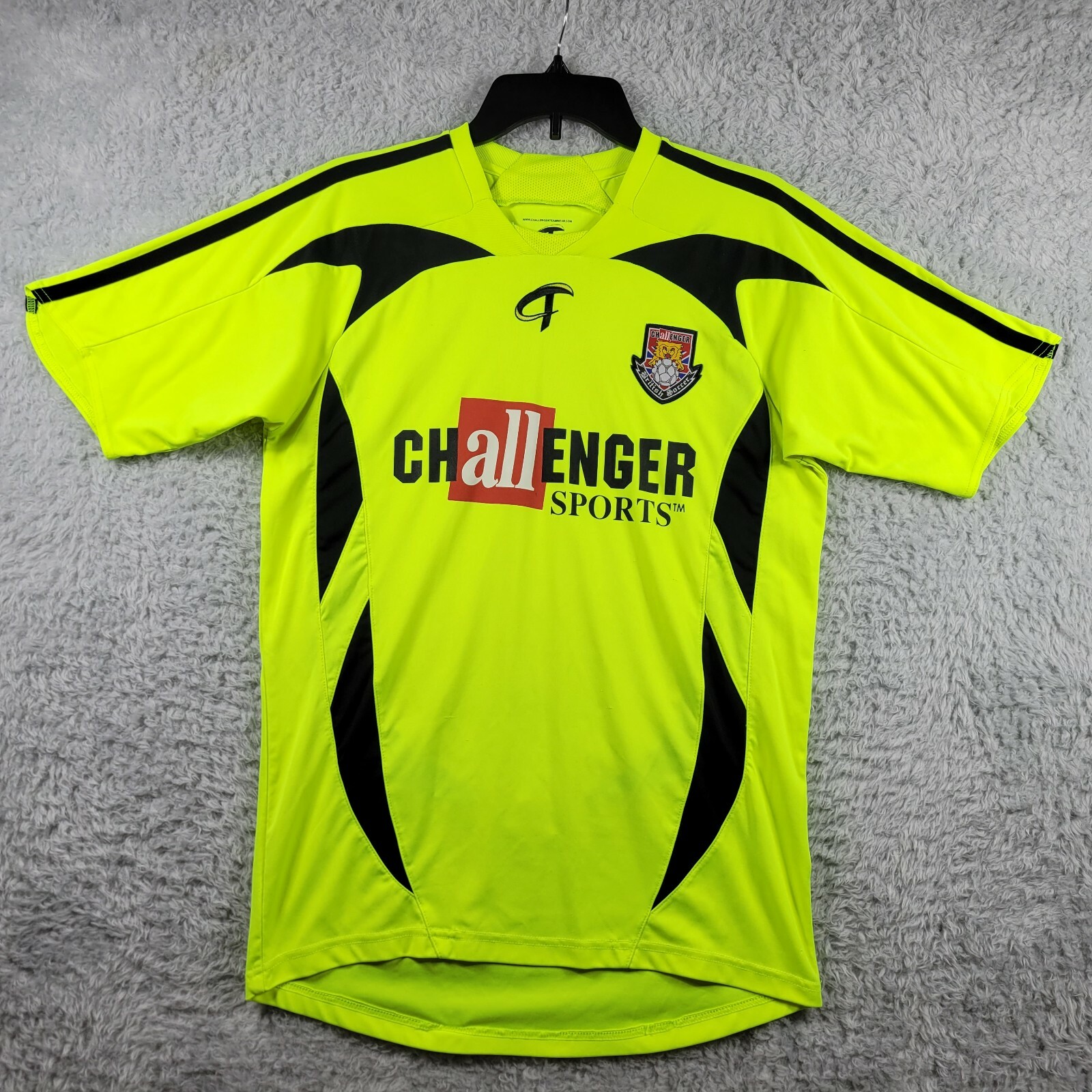 Challenger Shirt Mens Small Bright Yellow Short Sleeve Active Jersey - FLAW gallery