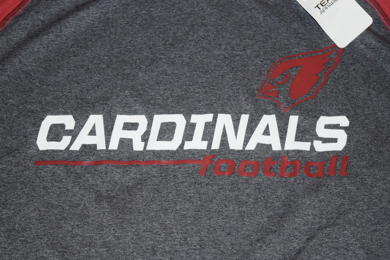 NWT Mens NFL Team Apparel ARIZONA CARDINALS Gray Red Shirt Size XL X-Large gallery