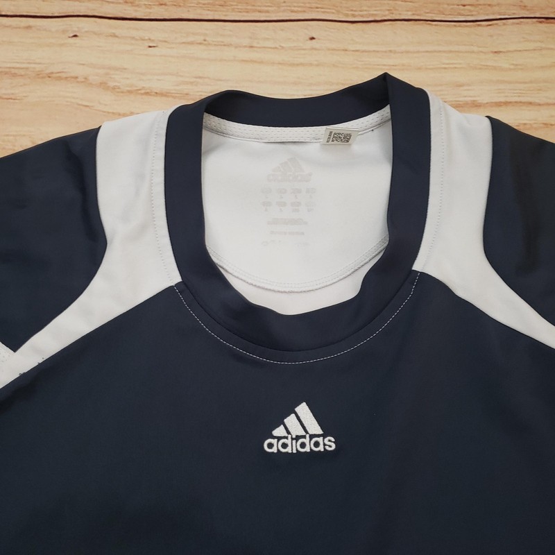 VINTAGE Adidas Shirt Mens Large ClimaCool Athletic Soccer Three Stripe Top 2006 gallery