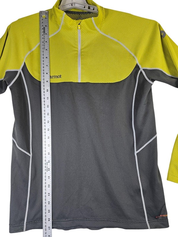Marmot Neothermo™ 1/2 Zip Base Layer Shirt Size M Gray/Neon Yellow gallery