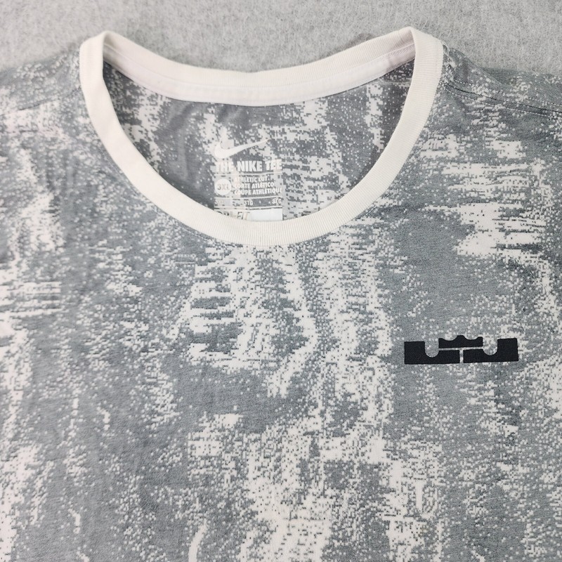 Nike Dri Fit The Tee Men 3XL Grey White Athletic Cut Lebron James Witness "Flaw" gallery