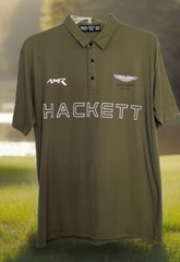 NR MINT ASHTON MARTIN M HACKETT RACING ARMY TAUPE GREEN GOLF POLO SHIRT MENS