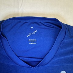 HEAD Hypertek Men’s V-Neck Stretch Polyester Active T-Shirt Blue Size S