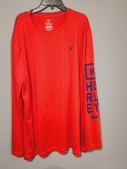 Mens Hurley Long Sleeve Athletic Shirt Size Large Red Blue Est. 1999 MFG