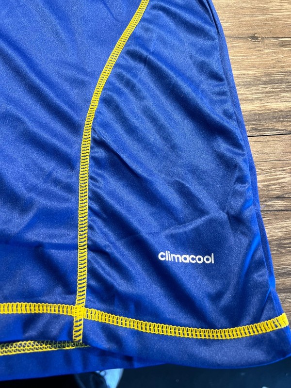 Adidas Soccer Jersey Men XXL Blue Yellow Tanzania ClimaCool Athletic Fit youth gallery