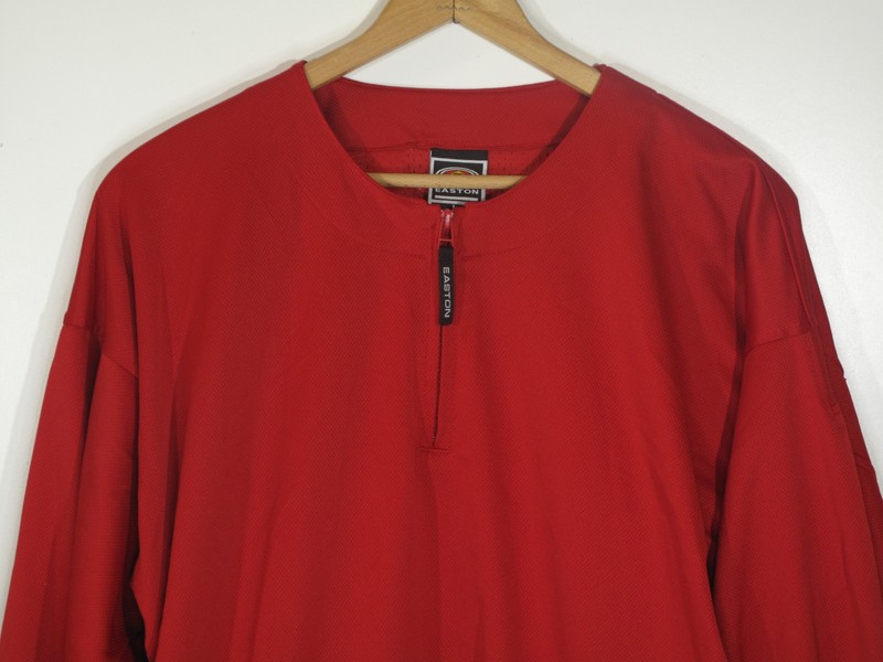 Easton 1/4 Zip Pullover Mens Size L Baseball Practice Shirt Red Long Sleeve gallery
