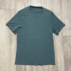 Lululemon Men’s Short Sleeve Tee Shirt Teal Crewneck Activewear See Measurements
