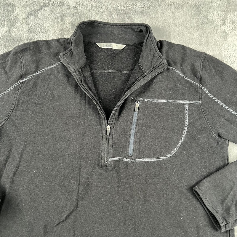 tasc Performance Pullover Mens Medium Black Quarter Zip Bamboo Blend Pocket gallery
