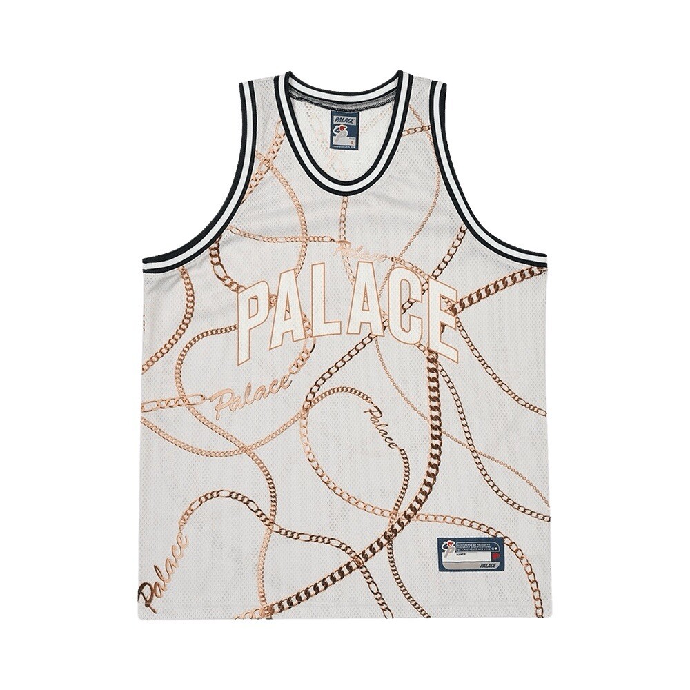 Palace CHAIN BASKETBALL VEST CLOUDY Mesh Jersey Size XL Logo Graphic Print Top gallery