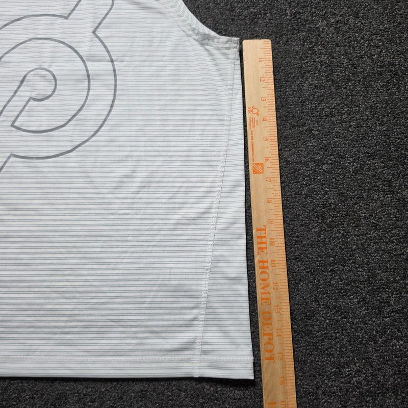 Rhone Peloton Tank Top White Mens Medium Striped Activewear Training Gym SET-181 gallery