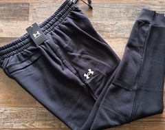 NWT Mens Under Armour L Black/White Rival Fleece Jogger Pants Large