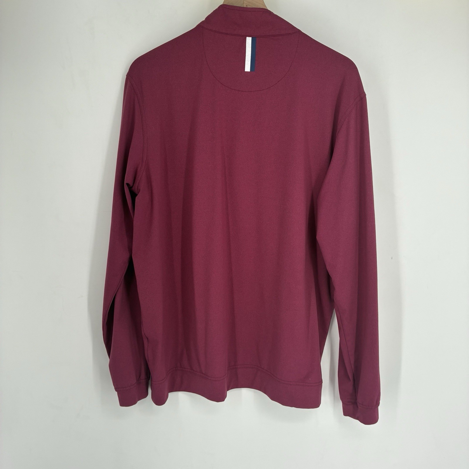 Rhoback Mens Large Performance Quarter Zip Pullover Maroon Berry Burgundy Nylon gallery
