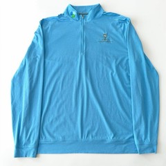 johnnie-O Presidents Cup 1/4 Zip Golf Pullover Men Large Blue PGA Tour Official