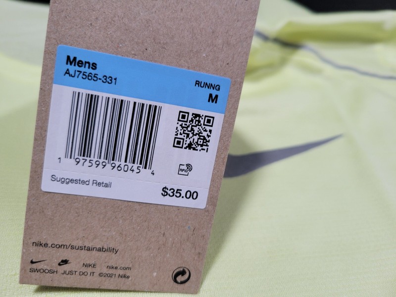 Nike Men’s Dri Fit Miller Running Training Shirt AJ7565-331 Reflective Yellow gallery