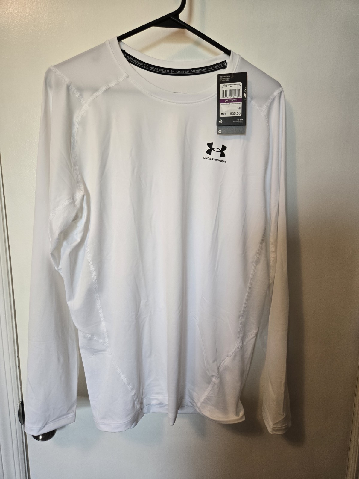 Under Armour HeatGear Armour Comp LS Compression Long Sleeve White 2XL gallery