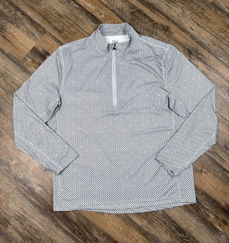 1764 Golf Pullover Jacket Men's M Gray 1/4 Zip Geometric Stretch Performance gallery