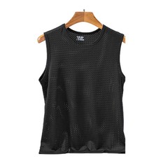 Men’s Ice Silk Mesh Tank Tops Gym Stringer Transparent Bodybuilding