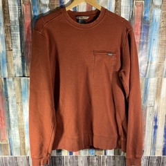 5.11 TACTICAL Men Long Sleeve Pullover Sweatshirt M Pocket Crewneck Rust Orange
