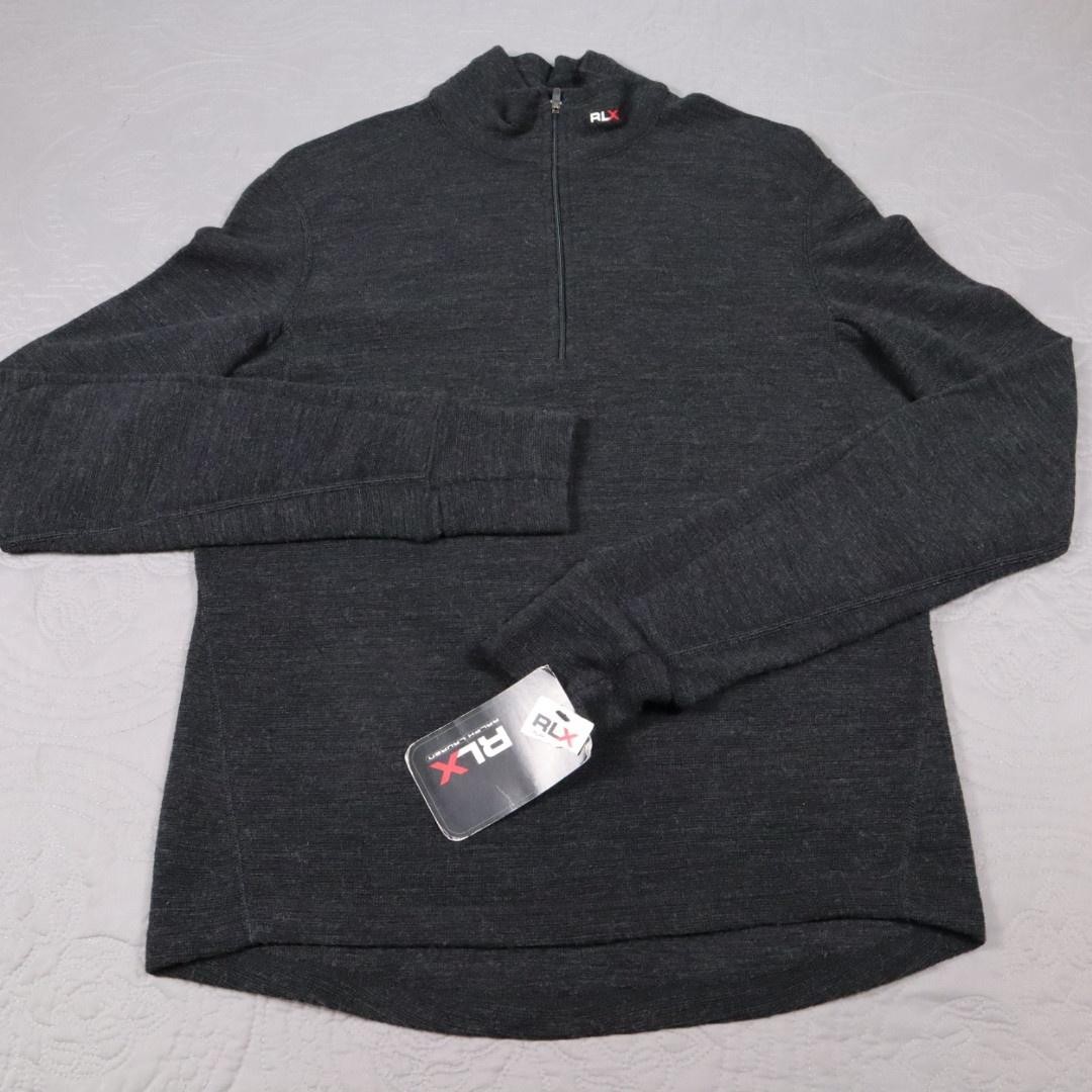 VTG RLX Ralph Lauren Wool 1/4 Zip Pullover Sweater Mens S Gray Golf Knit Padded gallery