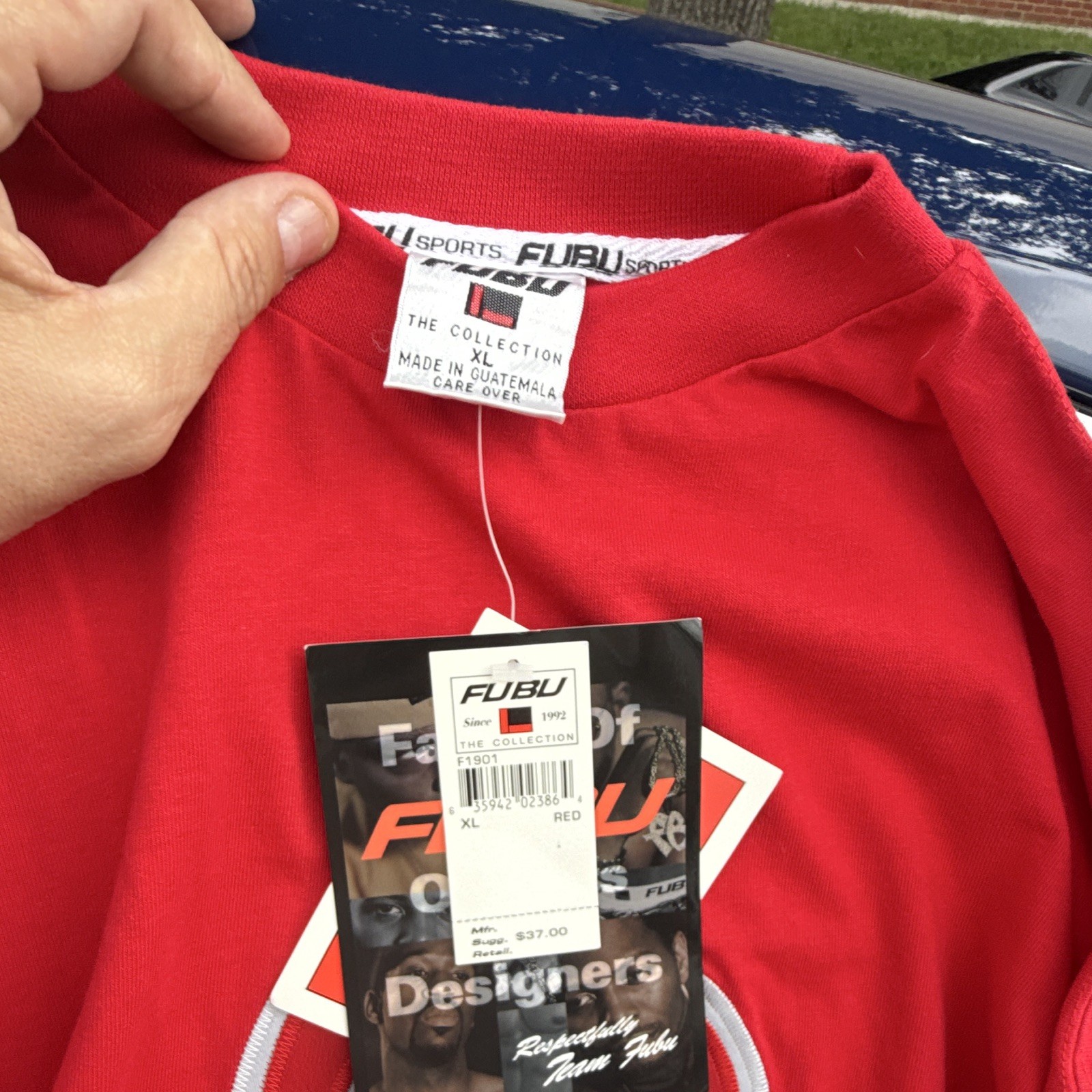 FUBU The Collection Men's XL Red Graphic Print Crew Neck Logo T-Shirt gallery
