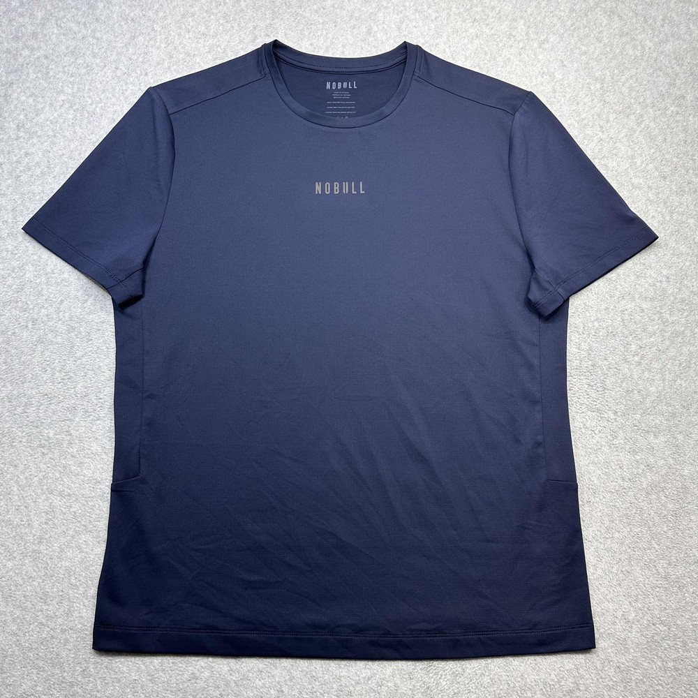NOBULL Shirt Mens Large Blue Graphic Short Sleeve Performance Tee Athletic