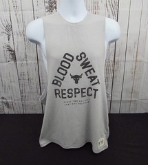 Under Armour Project Rock Tank Top Men’s Large Loose Gray Workout /Gym/Training