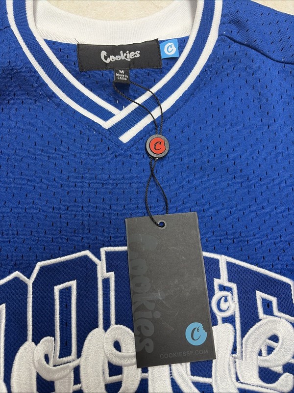 Berner Cookies SF Blue White Mesh Baseball Jersey Men’s Size Medium RARE NWT D gallery
