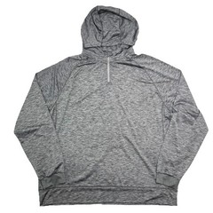 F.O.G. By London Fog Men Sz XL Gray 1/4 Zip Pullover Hooded Shirt Long Sleeve