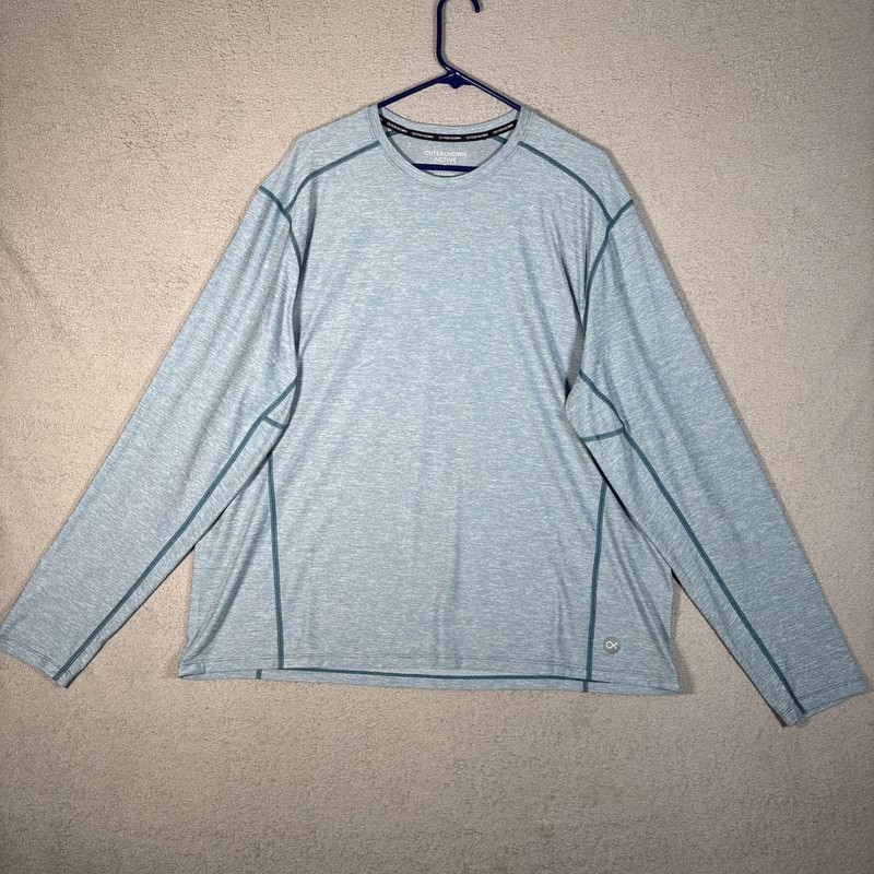 Outerknown Active Shirt Men’s Size 2XL Heather Blue Contrast Stitch Performance gallery